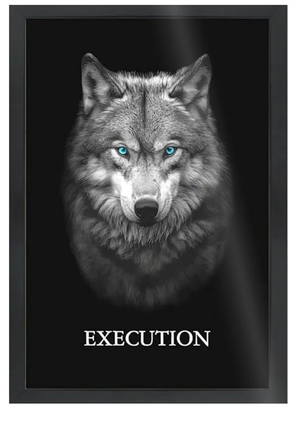 Motivational_Wall_Art_Set_of_3,_A3+_Black_Framed_Posters,_Lion_Wolf_Eagle,_Discipline_Execution_Focus_Theme