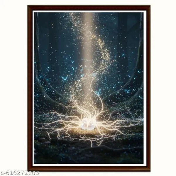 Fantasy_Tree_Wall_Art_Set_Of_3_Glowing_Butterflys_Prints_Mystical_Dark_Forest_Framed_Decor_For_Bedroom_Living_Room