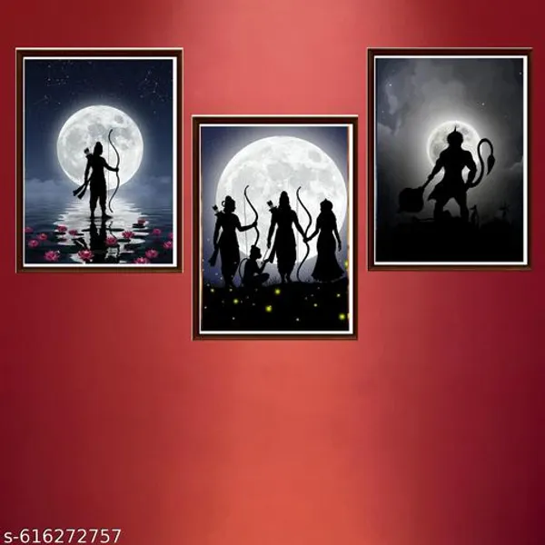 Lord_Ram_Lakshman_Hanuman_Wall_Art_Set_Of_3_Divine_Moonlight_Silhouette_Paintings_Framed_Canvas_Prints_For_Home_Pooja_Room_Decor