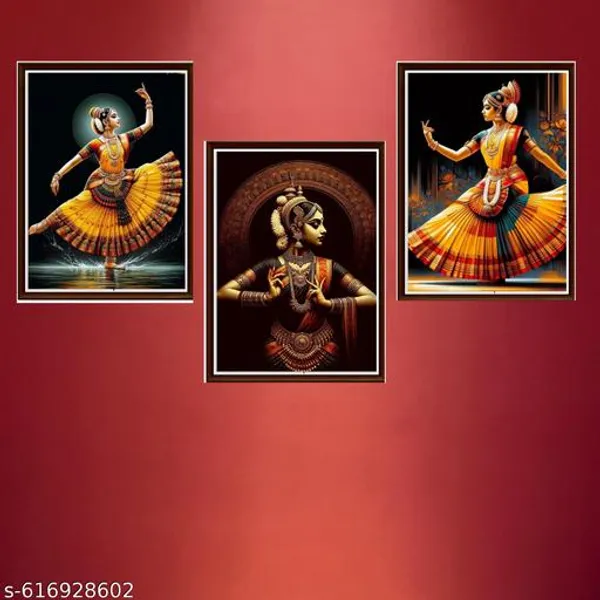Bharatanatyam_Dance_Wall_Art_Set_Of_3_Traditional_Indian_Dancer