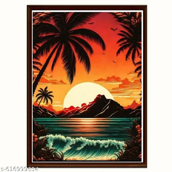 Tropical_Sunset_Wall_Art_Set_Of_3_African_Safaris_Beach_Landscape_Canvas_Prints_Modern_Home_Decor_With_Brown_Frame