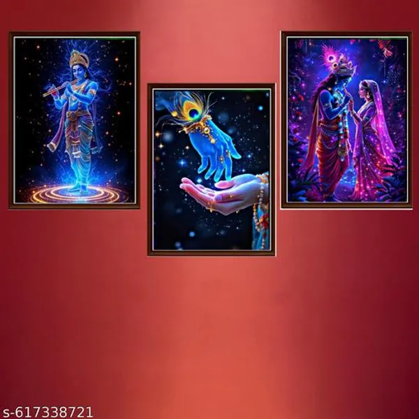 Divine_Spiritual_Wall_Art_Set_Of_3_Frames_Cosmic_Energy_Canvas_Prints_In_Blue_Purple_Framed_Abstract_Decor_For_Living_Room_Meditation_Room_Office