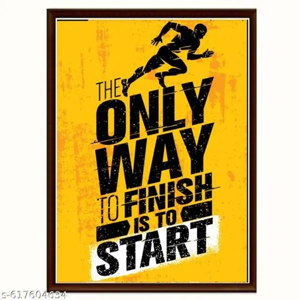Motivational_Wall_Art_Set_Of_3_Yellow_Black_Inspirational_Quote_Prints_Brown_Framed_Canvas_For_Office_Home_Study_Room_Decor