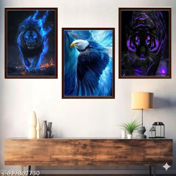 Wildlife_Wall_Art_Set_Of_3_Eagle_Tiger_Neoon_Effect_Paintings_Framed_Canvas_Prints_For_Living_Room_Modern_Home_Decor