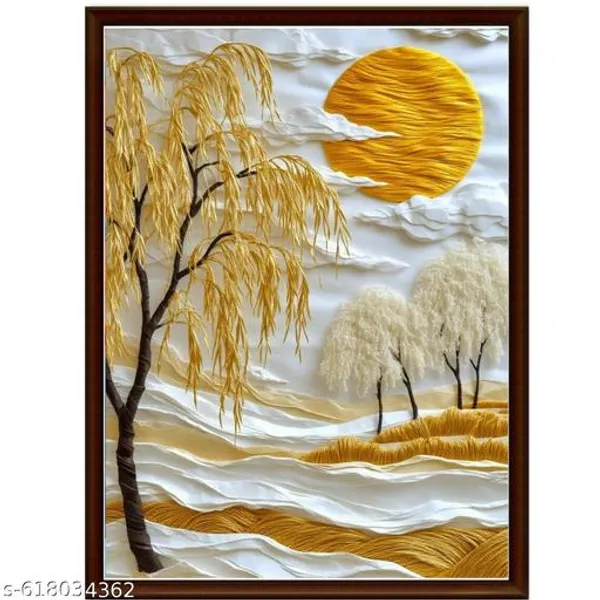 3D_Textured_Wall_Art_Set_Of_3_Frames_Golden_Willow_Tree_Pink_Seascape_Canvas_Prints_Luxury_Framed_Paintings_For_Living_Room_Bedroom_Home_Decor