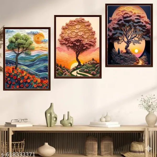 Tree_Landscape_Wall_Art_Set_Of_3_Framed_Sunset_Natures_Canvas_Paintings_Modern_Home_Living_Room_Wall_Decor