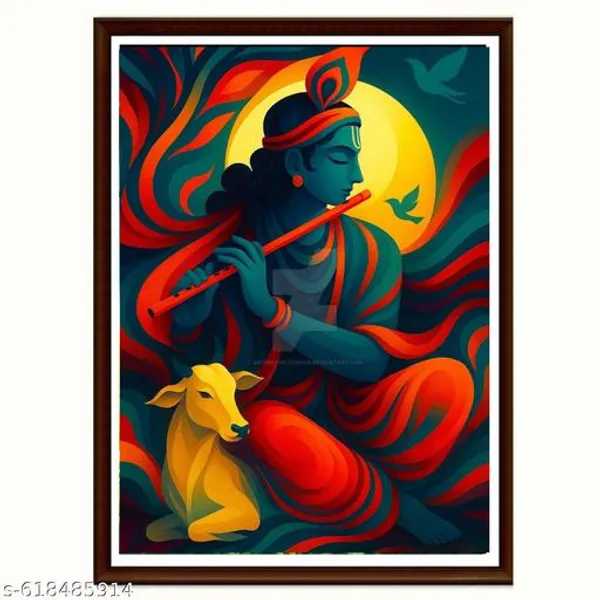 Divine_Krishna_Wall_Art_Set_Of_3_Frames_Abstract_Flute_Painting_Eleegant_Framed_Canvas_Prints_For_Living_Room_Home_Decor
