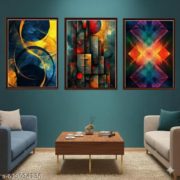 Abstract_Paintings_Wall_Art_Set_Of_3_Frames_Brown_Frame_Modern_Canvas_Prints_Miniimalist_Contemporary_Decor_For_Living_Room_Bedroom_Office