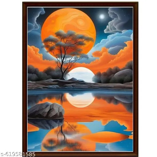 Sunset_Mountain_Wall_Art_Set_Of_3_Frames_Framed_Natures_Landscape_Canvas_Prints_Scenic_Skys_River_Paintings_For_Living_Room_Bedroom_Office_Decor