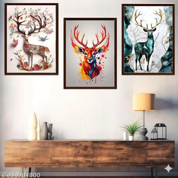 Modern_Deer_Wall_Art_Set_Of_3_Frames_Geometric_Floral_Canvas_Frames_Multicolor_Animal_Painting_For_Living_Room_Bedroom_Wall_Decor