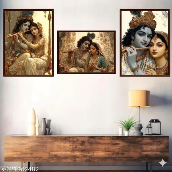 Radha_Krishna_Wall_Art_Frame_Set_Framed_Canvas_Print_Gold_Turquoise_Spiritual_Wall_Hanging_Indian_Mythology_Home_Decor