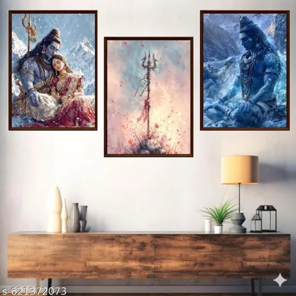 Divine_Himalayaan_Wall_Art_Frame_Set_Set_Of_3_Framed_Canvas_Prints_Mythological_Spiritual_Wall_Decor_For_Home_Office