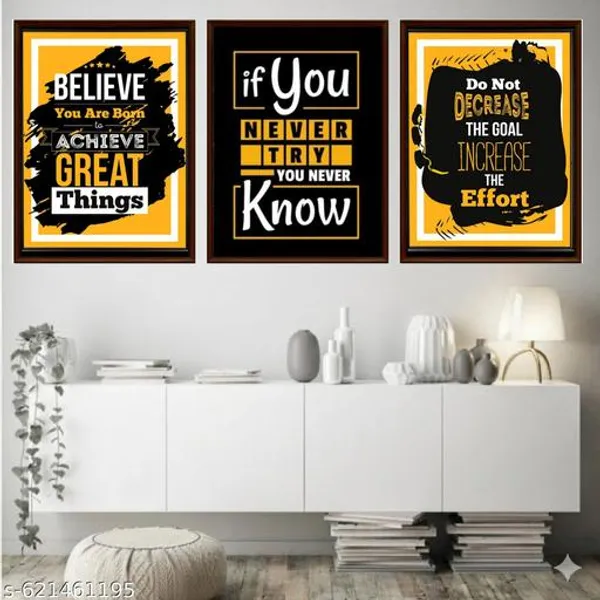 Motivational_Wall_Art_Frame_Set_Of_3_Black_Yellow_Quote_Frames_Modern_Framed_Prints_For_Office_Home_Wall_Decor