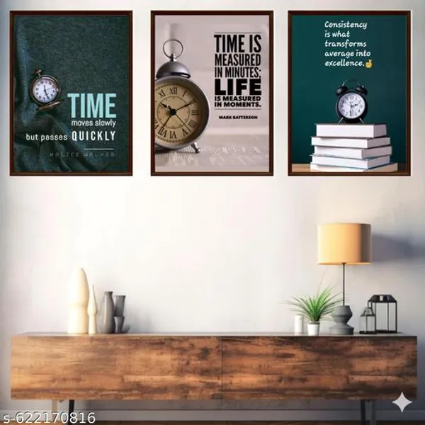 Inspirational_Wall_Art_Set_Of_3_Time_Consistency_Quote_Prints_Modern_Framed_Clock_Design_Decor_For_Office_Home
