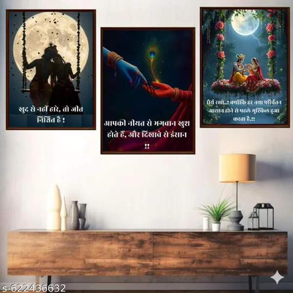 Radha_Krishna_Wall_Art_Set_Of_3_Frames_Divine_Spiritual_Paintings_Moonlit_Garden_Scene_Framed_Hindu_Decor_For_Home_Pooja_Room