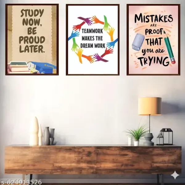 Inspirational_Wall_Art_Set_Of_3_Frames_Teamwork_Study_Quote_Posters_Framed_Motivational_Canvas_Prints_For_Office_Classroom_Home_Decor