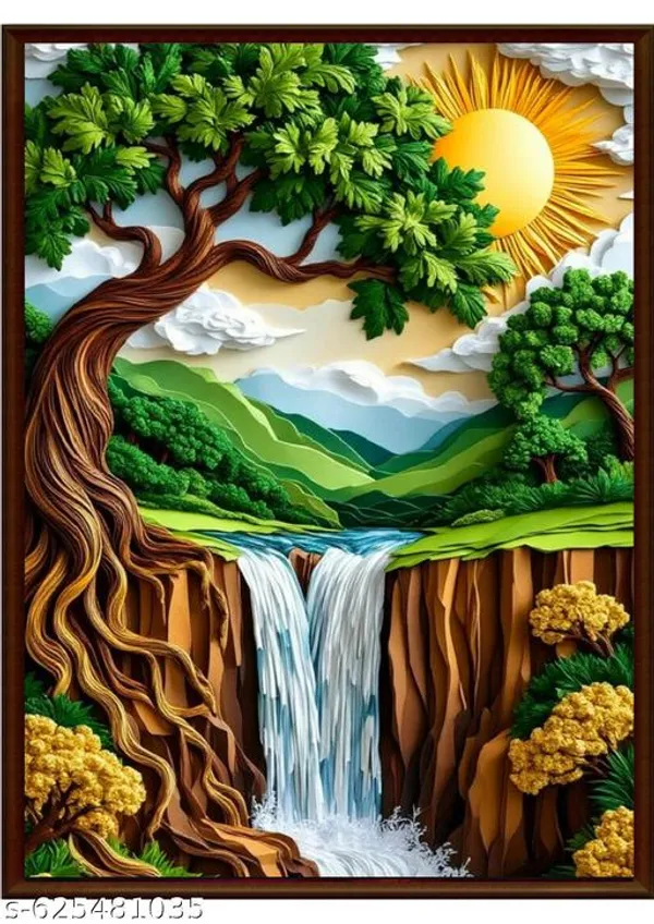 Natures_Wall_Art_Set_Of_3_Frames_Framed_Waterfall_River_Forest_Canvas_Prints_Scenic_Landscape_Home_Decor_For_Living_Room_Bedroom