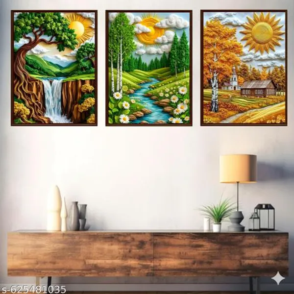 Natures_Wall_Art_Set_Of_3_Frames_Framed_Waterfall_River_Forest_Canvas_Prints_Scenic_Landscape_Home_Decor_For_Living_Room_Bedroom