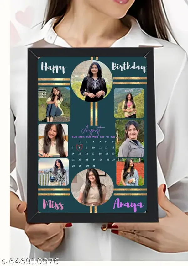 Personalized_Birthday_Photo_Frame_Custom_Calendar_Collage_Frame_Multiple_Photo_Design_Teal_Gold_Eleegant_Wall_Art_Gift_Customized_Frame_For_Birthday