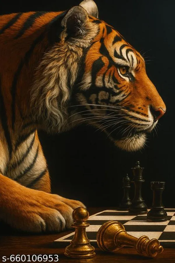 Tiger_Lion_Chess_Wall_Art_Set_Of_3_Premium_Framed_Animal_Strategy_Artwork_Powerful_Motivational_Wall_Decor_For_Home_Office