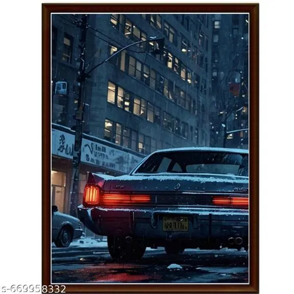City_Night_Street_Wall_Art_Set_Of_3_Urban_Rainy_Cityscape_Painting_Frames_Modern_Wall_Decor_For_Living_Room_Office