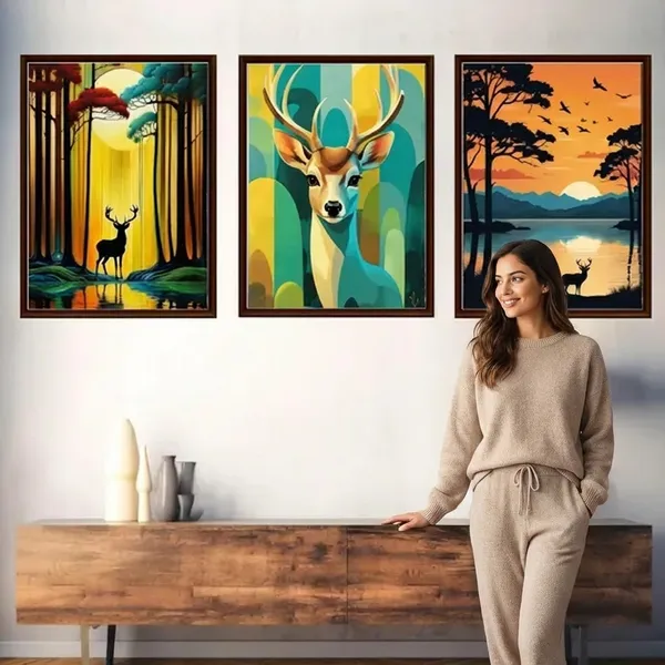 Deer_Wall_Art_Set_Of_3_Forest_Sunset_Natures_Canvas_Prints_Modern_Framed_Paintings_For_Living_Room_Home_Decor