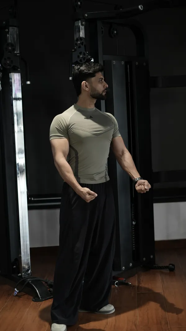 Shadow_Drip_Series_:_Olive_N_Black_-_Velocity_Compression_T_Shirt