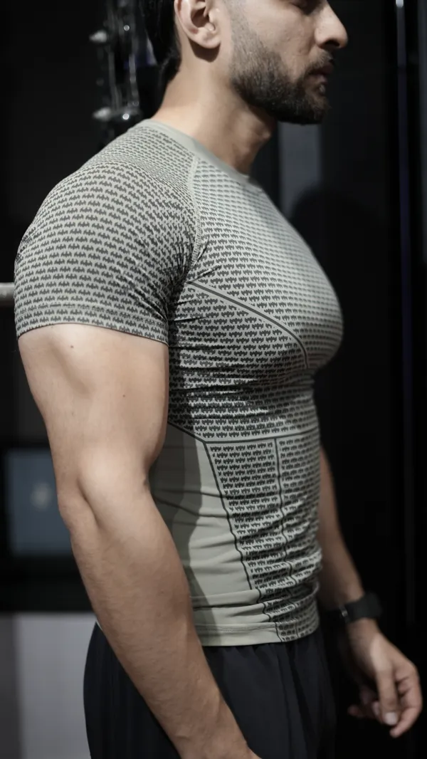 Shadow_Drip_Series_:_Olive-Ghost_Frame_Compression_T_Shirt