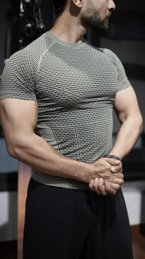 Shadow_Drip_Series_:_Olive-Ghost_Frame_Compression_T_Shirt