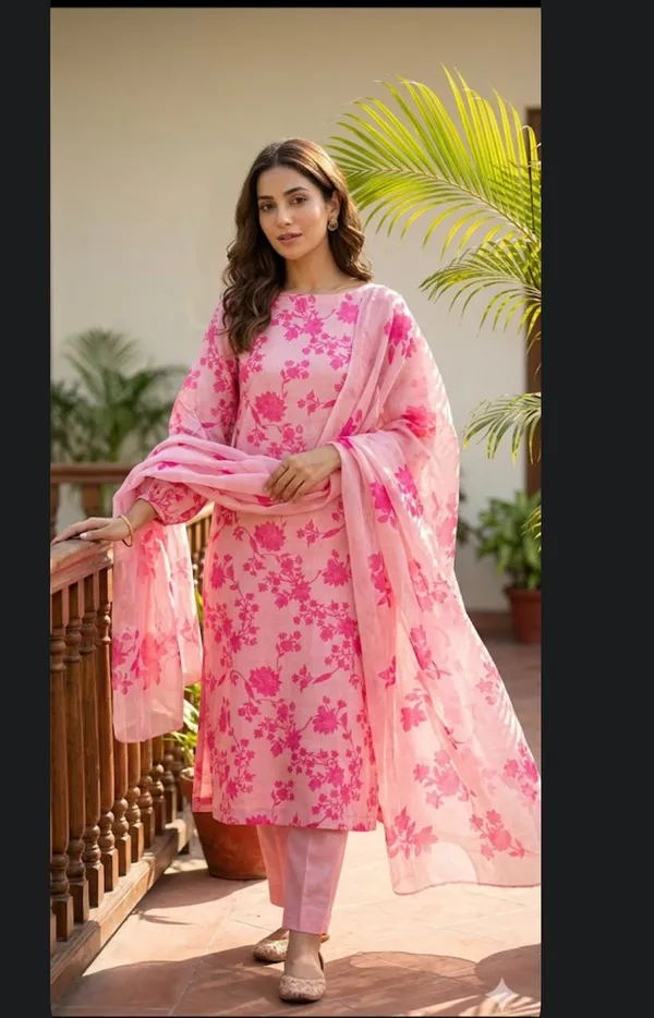 Pink_Floral_Printed_Suit_Set_With_Dupatta