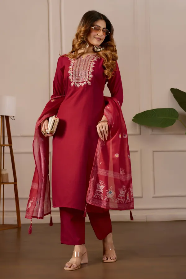 Red_Embroidered_Straight_Kurta_with_Trousers_&_Dupatta