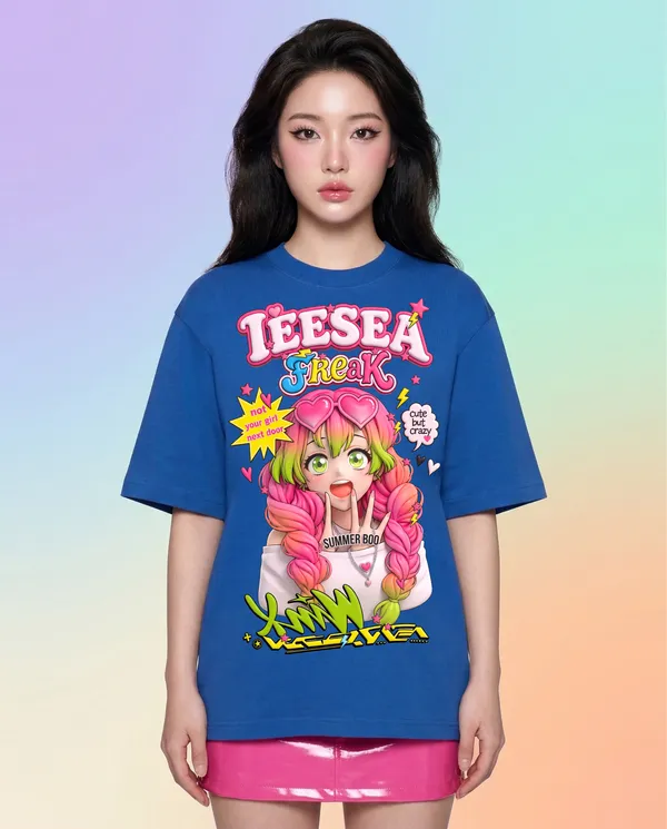 Blue_Cotton_Graphic_Print_Oversized_T_Shirt_For_Women