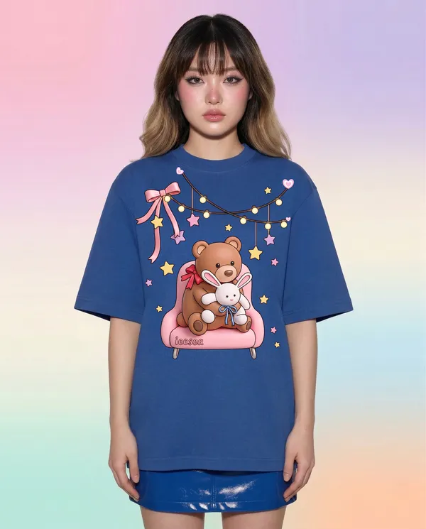 Blue_Cotton_Graphic_Print_Oversized_T_Shirt_For_Women