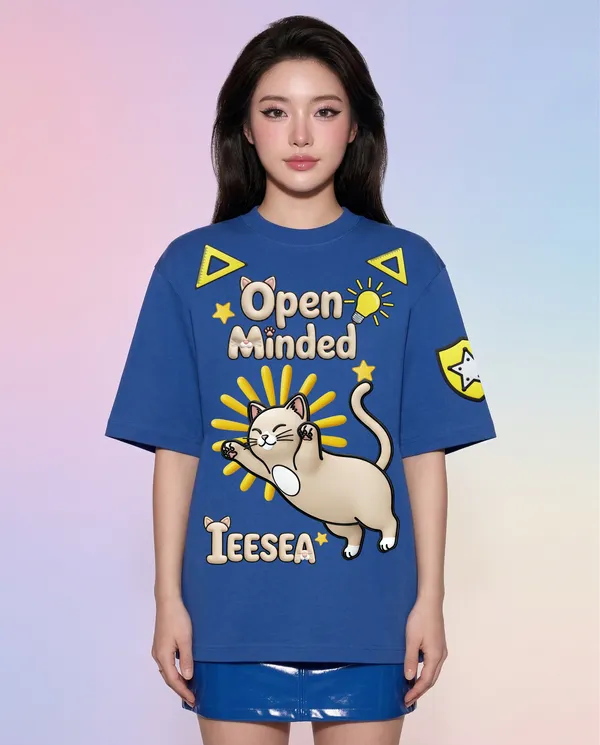 Blue_Cotton_Cat_Print_Oversized_T_Shirt_For_Women