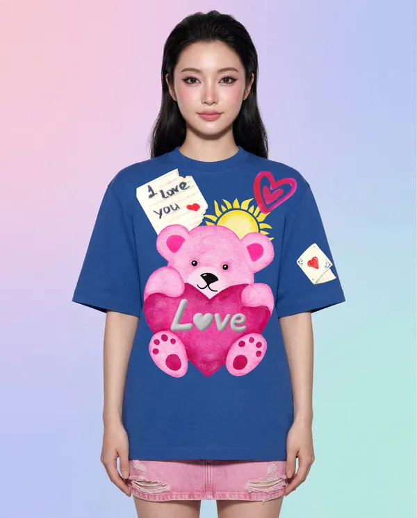 Blue_Cotton_Graphic_Print_Oversized_T_Shirt_For_Women