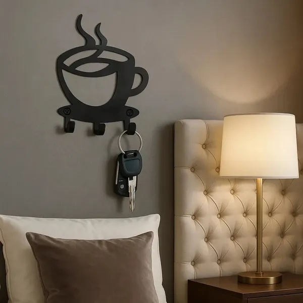 Coffee_Cup_Shaped_Wall_Mounted_Key_Holder