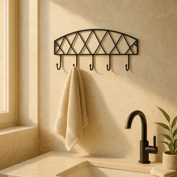 Chrome_Black_Metal_Wall_Door_Hook_Organizer
