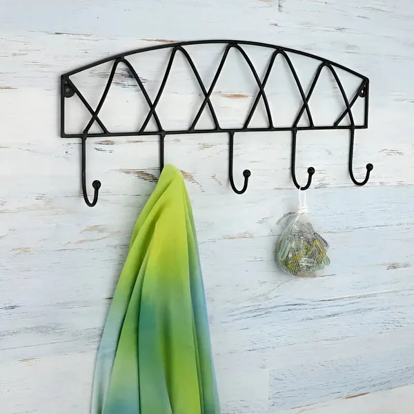 Chrome_Black_Metal_Wall_Door_Hook_Organizer