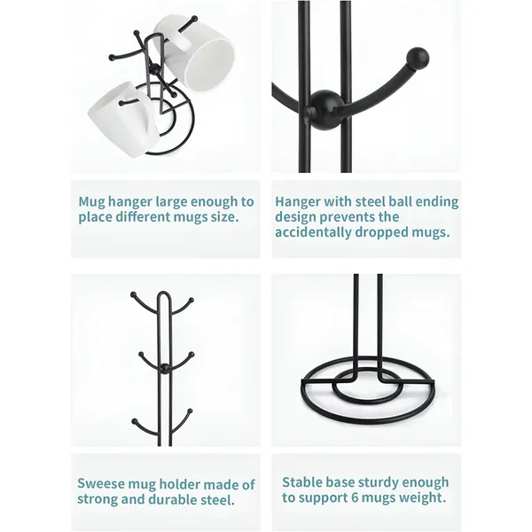 Decorum_Mugnest_Countertop_Tree_Rack_Metal_Black