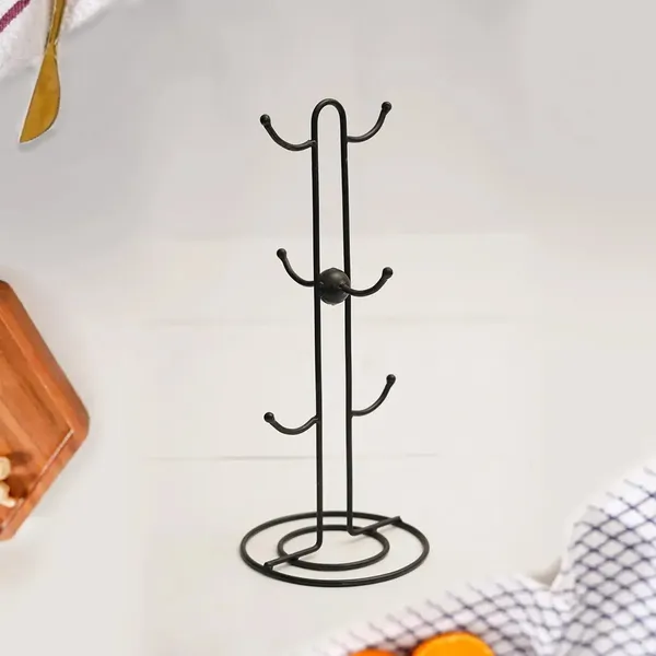 Decorum_Mugnest_Countertop_Tree_Rack_Metal_Black