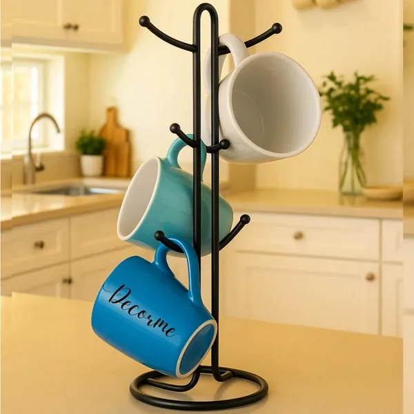 Decorum_Mugnest_Countertop_Tree_Rack_Metal_Black
