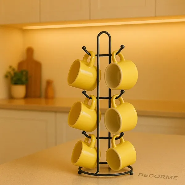Decorum_Black_Chrome_Steel_Mug_Tree_6_Hook_Countertop_Mug_Holder