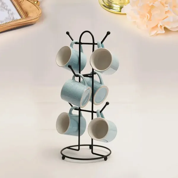 Decorum_Black_Chrome_Steel_Mug_Tree_6_Hook_Countertop_Mug_Holder
