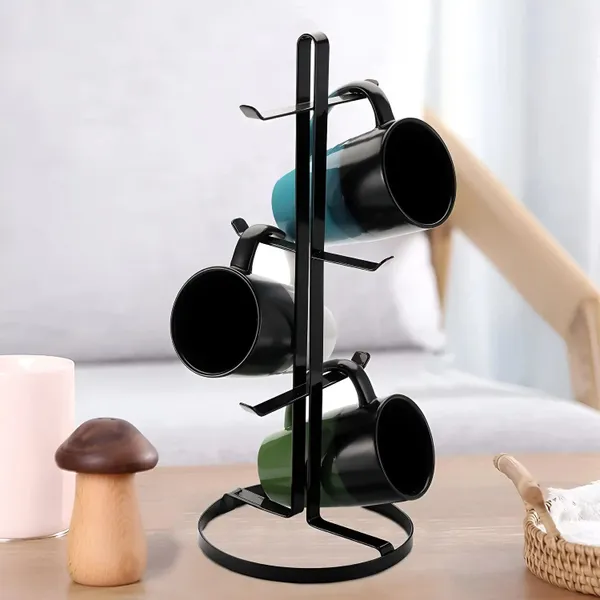Decorum_Mug_Tree_Holder_Black_Metal_Coffee_Cup_Organizer_Rack_6_Hooks