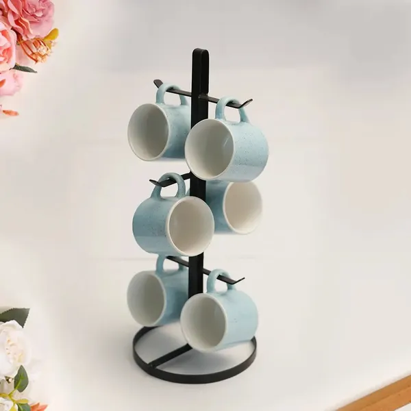 Decorum_Mug_Tree_Holder_Black_Metal_Coffee_Cup_Organizer_Rack_6_Hooks