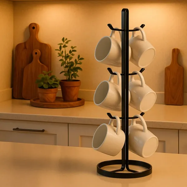 Decorum_Mug_Tree_Holder_Black_Metal_Coffee_Cup_Organizer_Rack_6_Hooks