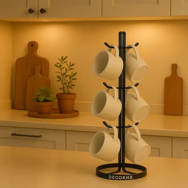 Decorum_Mug_Tree_Holder_Black_Metal_Coffee_Cup_Organizer_Rack_6_Hooks