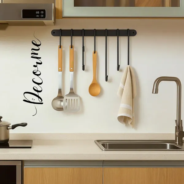 Decorum_Wall_Mounted_Wrought_Iron_Mug_Spoon_Holder_6_Hooks_Black_Finish
