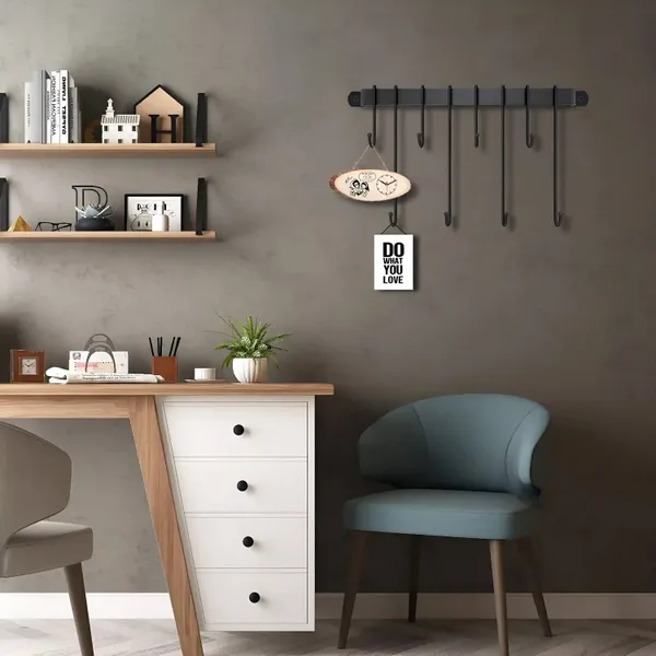 Decorum_Wall_Mounted_Wrought_Iron_Mug_Spoon_Holder_6_Hooks_Black_Finish
