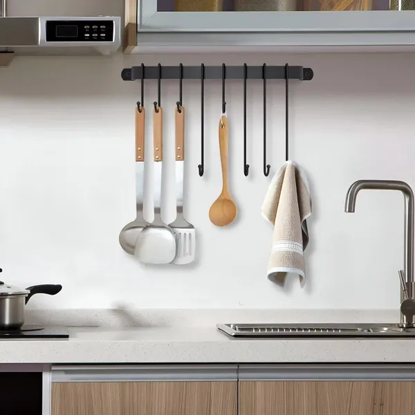 Decorum_Wall_Mounted_Wrought_Iron_Mug_Spoon_Holder_6_Hooks_Black_Finish
